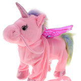 Maxbell Plush Stuffed Unicorn Animal Musical Horse Toy Electric Walking Horse Pink