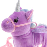 Maxbell Plush Stuffed Unicorn Animal Musical Horse Toy Electric Walking Horse Purple