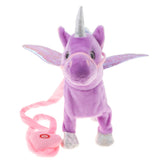 Maxbell Plush Stuffed Unicorn Animal Musical Horse Toy Electric Walking Horse Purple