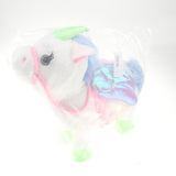 Maxbell Plush Stuffed Unicorn Animal Musical Horse Toy Electric Walking Horse White