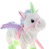 Maxbell Plush Stuffed Unicorn Animal Musical Horse Toy Electric Walking Horse White