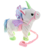 Maxbell Plush Stuffed Unicorn Animal Musical Horse Toy Electric Walking Horse White