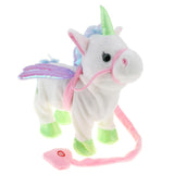 Maxbell Plush Stuffed Unicorn Animal Musical Horse Toy Electric Walking Horse White