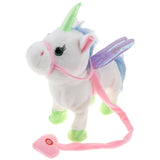 Maxbell Plush Stuffed Unicorn Animal Musical Horse Toy Electric Walking Horse White