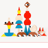 Maxbell 48 PCS Beech Wooden Building Blocks Balance Stacking Game Educational Toy