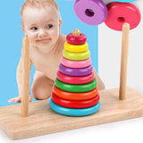 Maxbell Wooden Tower of Hanoi Puzzle Toy Home Play Kids Gift Traditional Indian Game