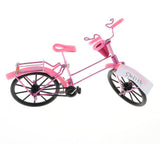 Maxbell 1:10 Aluminum Bike Model Bicycle with Basket Handicraft Toy Pink