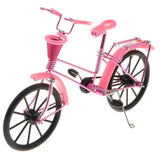 Maxbell 1:10 Aluminum Bike Model Bicycle with Basket Handicraft Toy Pink