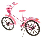 Maxbell 1:10 Aluminum Bike Model Bicycle with Basket Handicraft Toy Pink