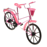 Maxbell 1:10 Aluminum Bike Model Bicycle with Basket Handicraft Toy Pink