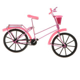 Maxbell 1:10 Aluminum Bike Model Bicycle with Basket Handicraft Toy Pink