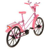 Maxbell 1:10 Aluminum Bike Model Bicycle with Basket Handicraft Toy Pink