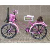Maxbell 1:10 Aluminum Bike Model Bicycle with Basket Handicraft Toy Pink