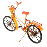 Maxbell 1:10 Aluminum Bike Model Bicycle with Basket Handicraft Toy Yellow