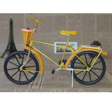 Maxbell 1:10 Aluminum Bike Model Bicycle with Basket Handicraft Toy Yellow
