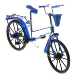 Maxbell 1:10 Aluminum Bike Model Bicycle with Basket Handicraft Toy Blue