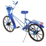 Maxbell 1:10 Aluminum Bike Model Bicycle with Basket Handicraft Toy Blue