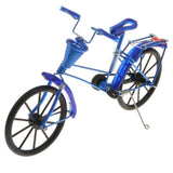 Maxbell 1:10 Aluminum Bike Model Bicycle with Basket Handicraft Toy Blue