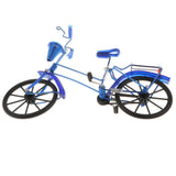 Maxbell 1:10 Aluminum Bike Model Bicycle with Basket Handicraft Toy Blue