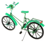 Maxbell 1:10 Aluminum Bike Model Bicycle with Basket Handicraft Toy Green