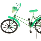 Maxbell 1:10 Aluminum Bike Model Bicycle with Basket Handicraft Toy Green