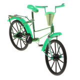 Maxbell 1:10 Aluminum Bike Model Bicycle with Basket Handicraft Toy Green