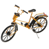 Maxbell 1:10 Aluminum Bike Model Bicycle with Basket Handicraft Toy Golden