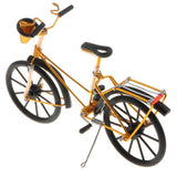 Maxbell 1:10 Aluminum Bike Model Bicycle with Basket Handicraft Toy Golden