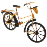 Maxbell 1:10 Aluminum Bike Model Bicycle with Basket Handicraft Toy Golden