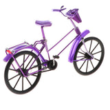 Maxbell 1:10 Aluminum Bike Model Bicycle with Basket Handicraft Toy Purple