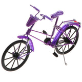 Maxbell 1:10 Aluminum Bike Model Bicycle with Basket Handicraft Toy Purple