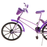 Maxbell 1:10 Aluminum Bike Model Bicycle with Basket Handicraft Toy Purple