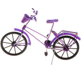 Maxbell 1:10 Aluminum Bike Model Bicycle with Basket Handicraft Toy Purple