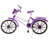 Maxbell 1:10 Aluminum Bike Model Bicycle with Basket Handicraft Toy Purple