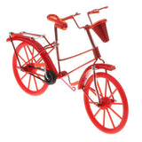 Maxbell 1:10 Bike Model Bicycle with Basket Handicraft  Home Decor Toy Red
