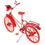 Maxbell 1:10 Bike Model Bicycle with Basket Handicraft  Home Decor Toy Red