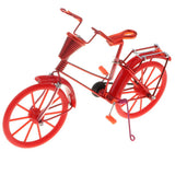 Maxbell 1:10 Bike Model Bicycle with Basket Handicraft  Home Decor Toy Red