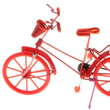Maxbell 1:10 Bike Model Bicycle with Basket Handicraft  Home Decor Toy Red