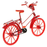 Maxbell 1:10 Bike Model Bicycle with Basket Handicraft  Home Decor Toy Red