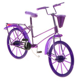 Maxbell 1:10 Bike Model Bicycle with Basket Handicraft  Home Decor Toy Purple