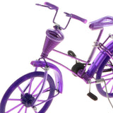 Maxbell 1:10 Bike Model Bicycle with Basket Handicraft  Home Decor Toy Purple