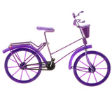 Maxbell 1:10 Bike Model Bicycle with Basket Handicraft  Home Decor Toy Purple