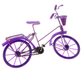 Maxbell 1:10 Bike Model Bicycle with Basket Handicraft  Home Decor Toy Purple