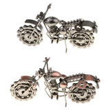 Maxbell Retro Motorcycle Sculpture Motorbike Model Metalwork Craft Home Decor Gray