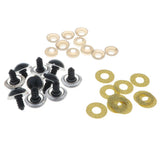 Maxbell 10pcs Plastic Safety Toy Eyes + Glitter Nonwovens + Washer 16mm Gold