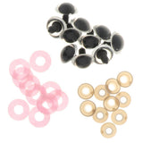 Maxbell 10pcs Plastic Safety Toy Eyes + Glitter Nonwovens + Washer 16mm Pink