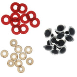 Maxbell 10pcs Plastic Safety Toy Eyes + Glitter Nonwovens + Washer 16mm Red