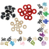 Maxbell 10pcs Plastic Safety Toy Eyes + Glitter Nonwovens + Washer 18mm Blue