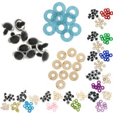 Maxbell 10pcs Plastic Safety Toy Eyes + Glitter Nonwovens + Washer 18mm Blue