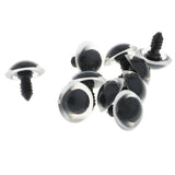 Maxbell 10pcs Plastic Safety Toy Eyes + Glitter Nonwovens + Washer 18mm Blue